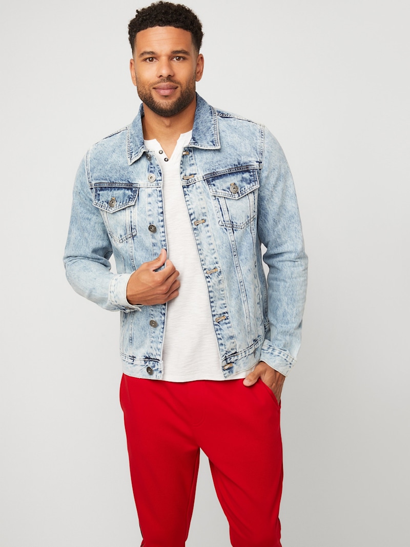 Harold Hooded Denim Jacket | GUESS Factory