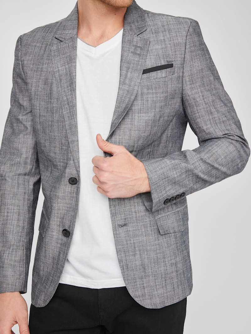 Sanders Chambray Blazer | GUESS Factory