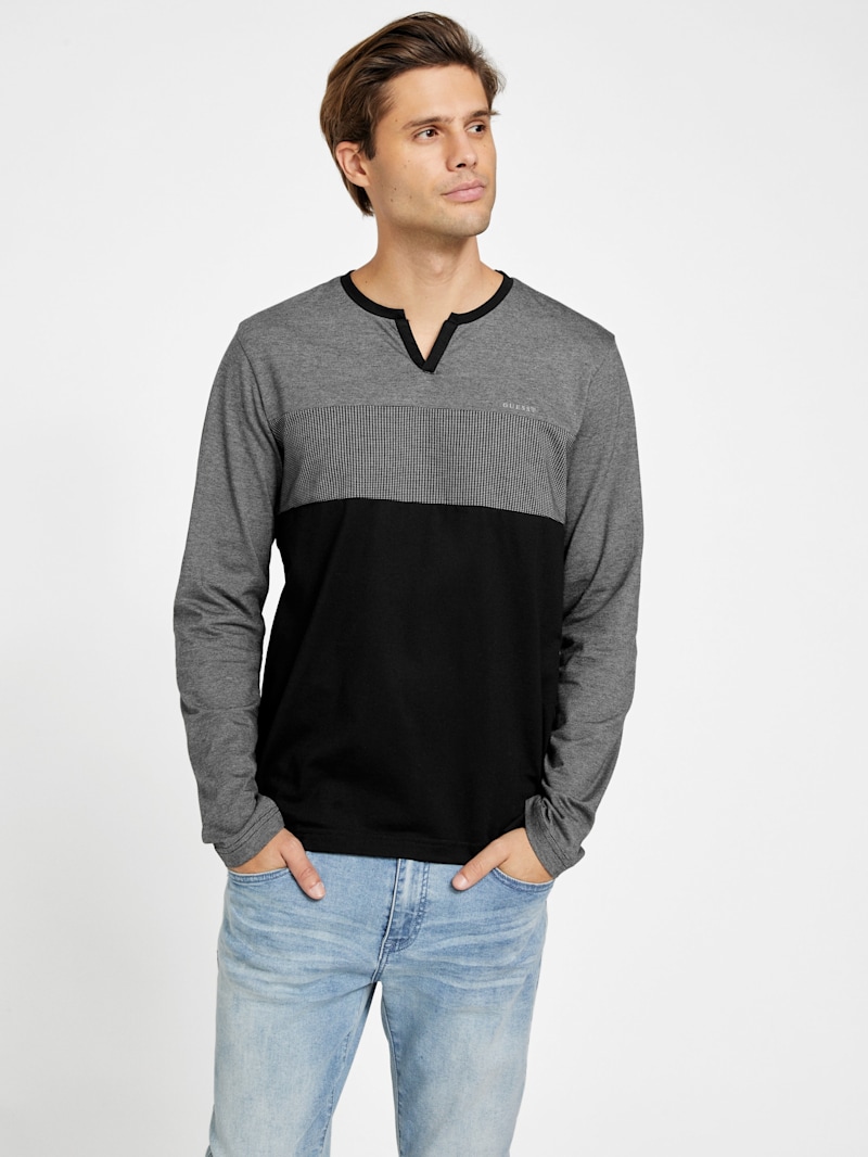 Shane Split Long-Sleeve Tee | GUESS Factory
