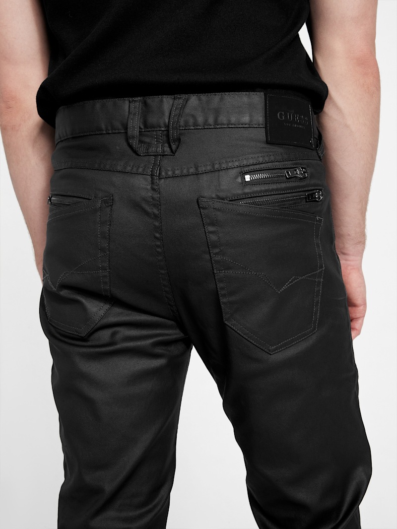 Harlem Ultra-Slim Coated Zip Jeans | GUESS Factory Ca