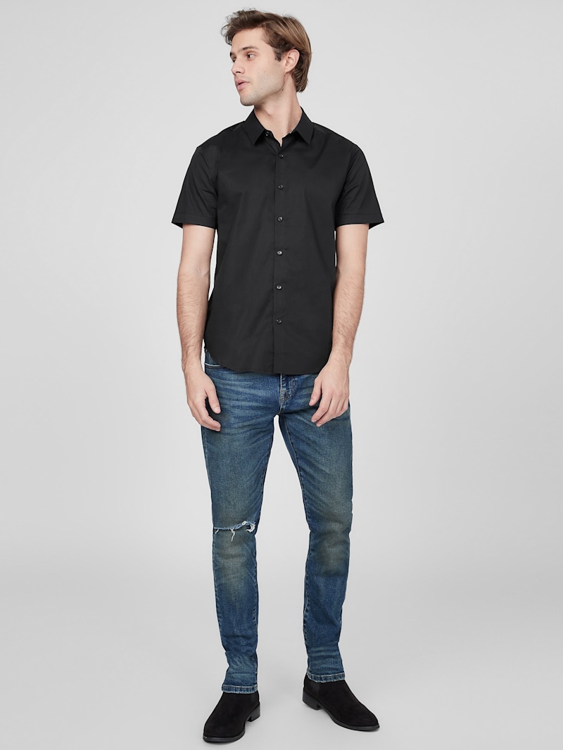 『CHRO 3BTTN 2SNAP BLACK』 Eco Shana Three-Button Mid-Rise Skinny Jeans | GUESS Factory