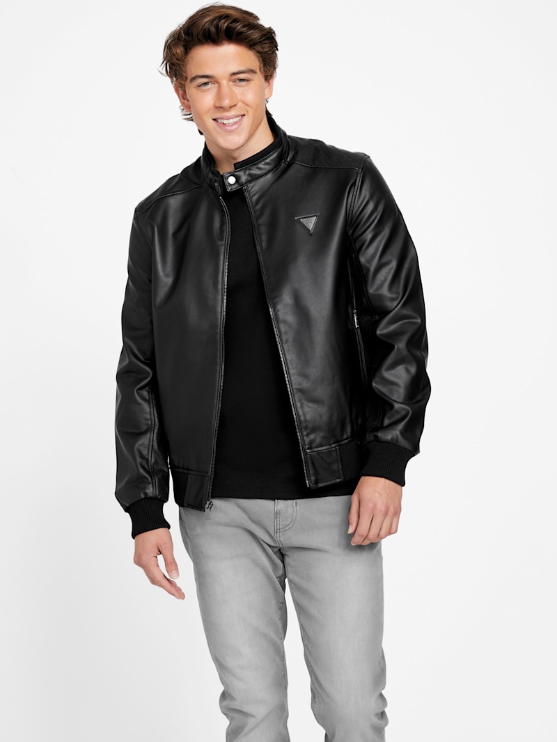 Farron Faux-Leather Jacket | GUESS Factory