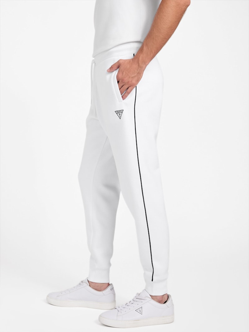 ★sale★8YARDS Ribbed Joggers | White Eco Harrison Active Joggers | GUESS Factory