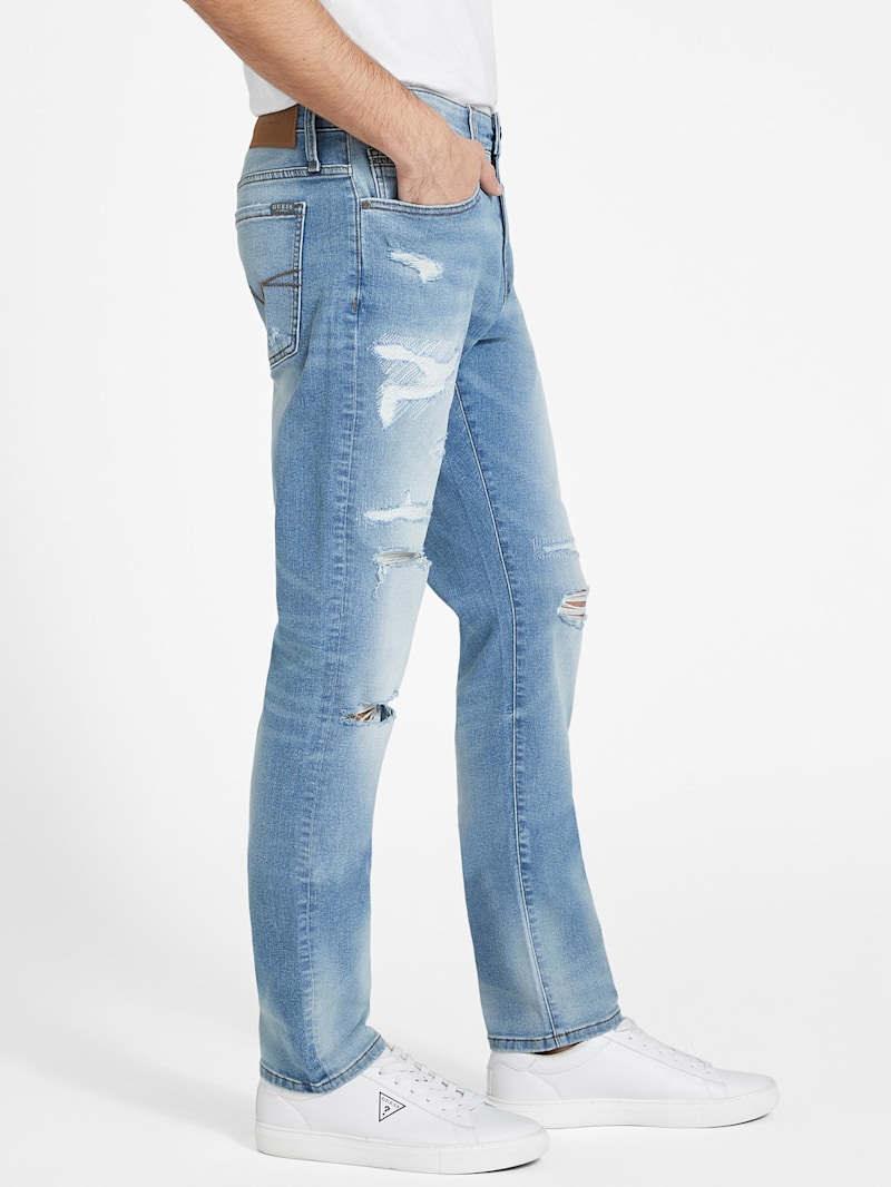 Eco Ezra Destroyed Skinny Jeans | GUESS Factory