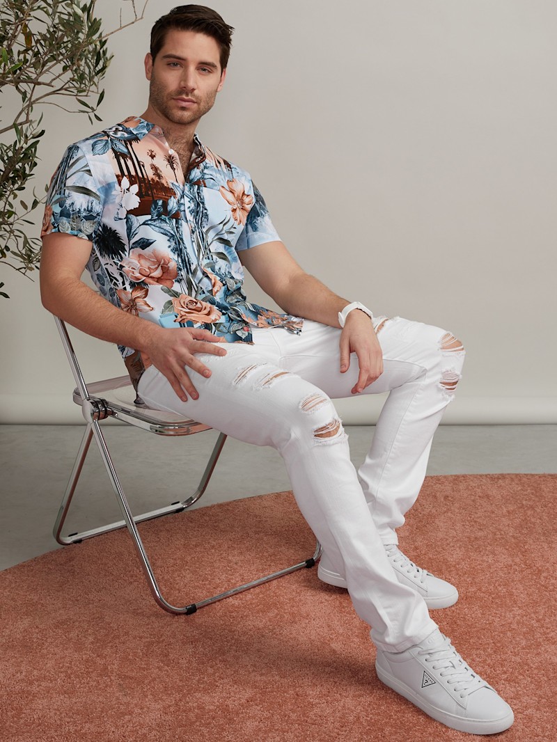 Eco Ezra Destroyed Skinny Jeans | GUESS Factory