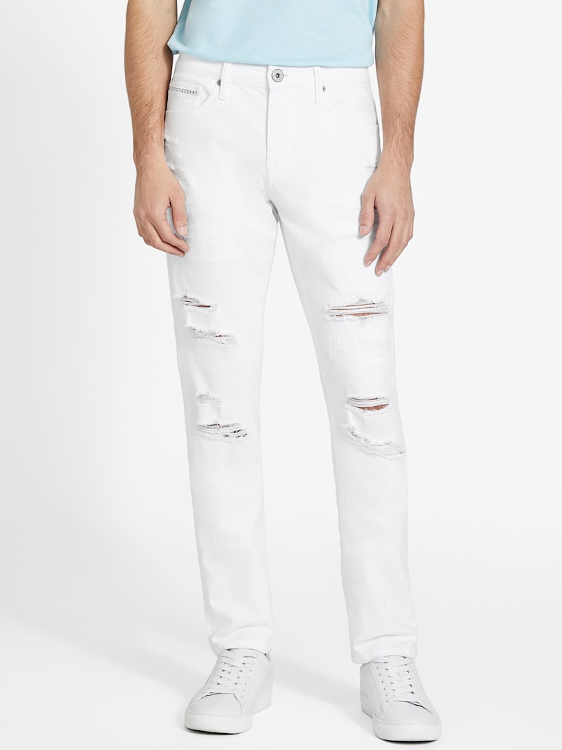 Eco Ezra Destroyed Skinny Jeans | GUESS Factory