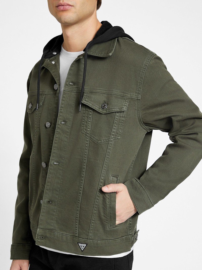 Brayden Hooded Denim Jacket | GUESS Factory