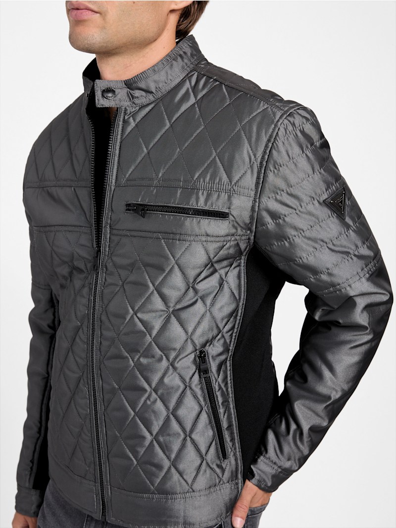 Eco Zack Quilted Moto Jacket | GUESS Factory Ca