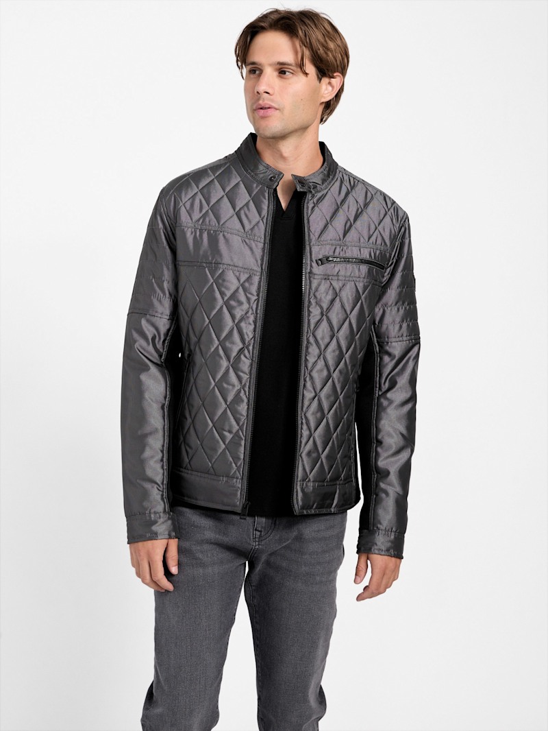 Eco Zack Quilted Moto Jacket | GUESS Factory Ca