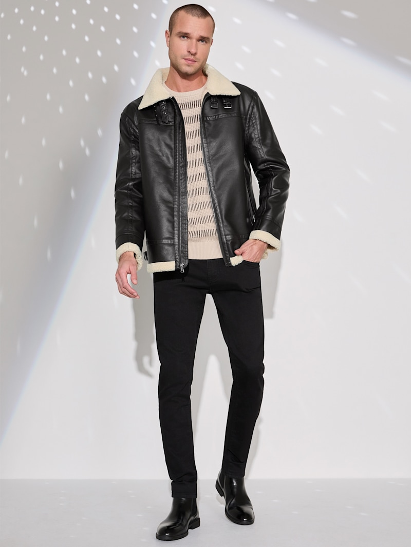 Angus Pebble Faux-Suede Jacket | GUESS Factory