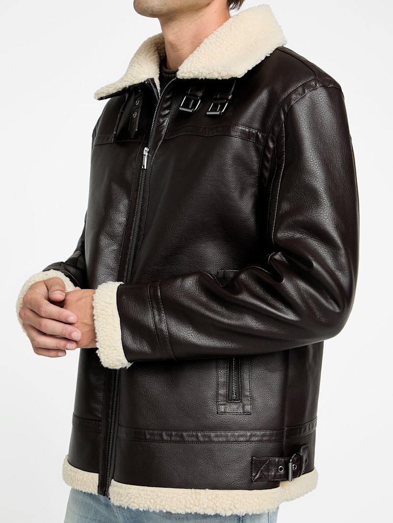Angus Pebble Faux-Suede Jacket | GUESS Factory