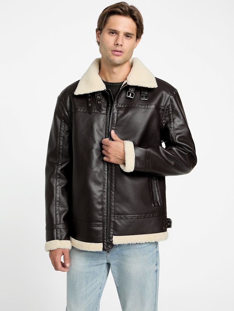 Angus Pebble Faux-Suede Jacket | GUESS Factory