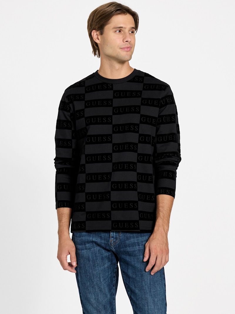 Eith Logo Long-Sleeve Tee | GUESS Factory
