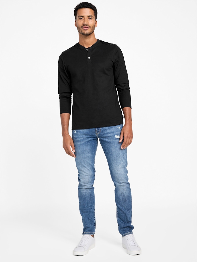 トップス Henley Rickor Logo-Tape Henley Tee | GUESS Factory