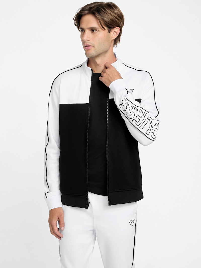 Jose Color-Block Logo Zip Jacket | GUESS Factory