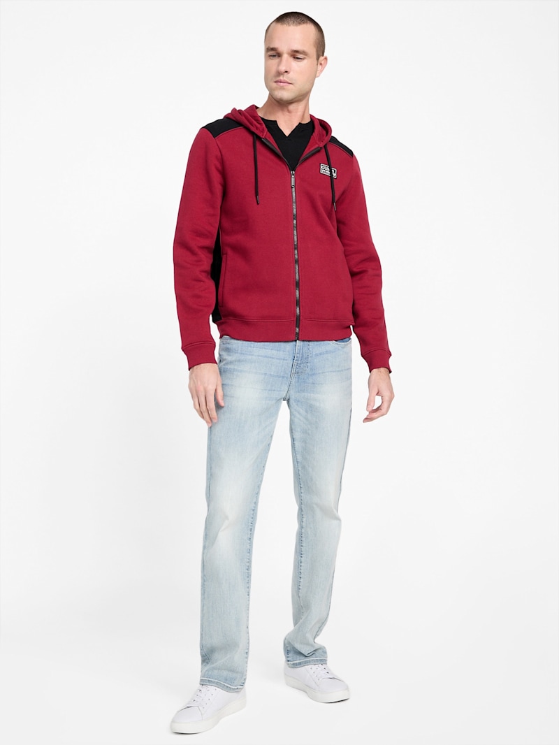 Eco David Color-Block Zip Hoodie | GUESS Factory