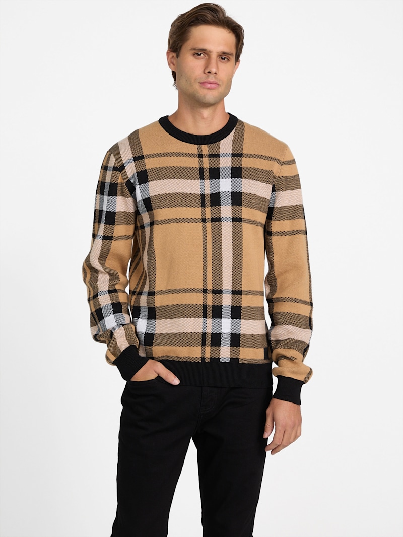 Hertz Plaid Sweater | GUESS Factory
