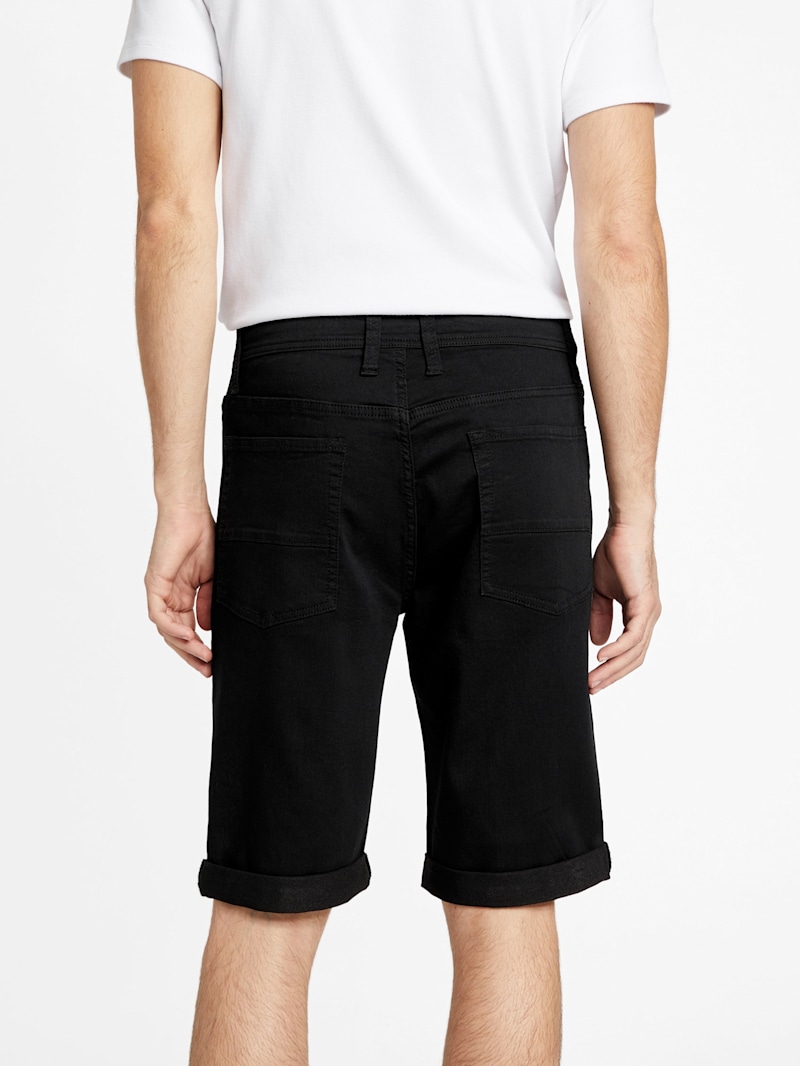 Eco Kyler Logo-Tape Denim Shorts | GUESS Factory