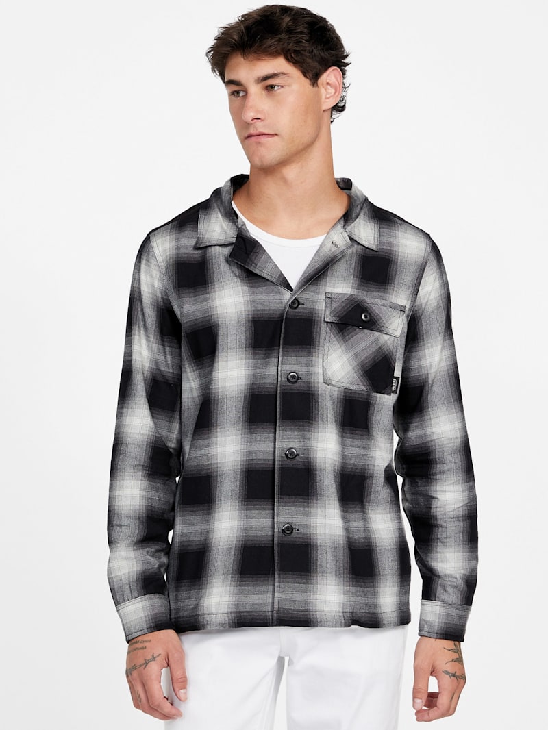 Hank Plaid Hooded Shirt | GUESS Factory