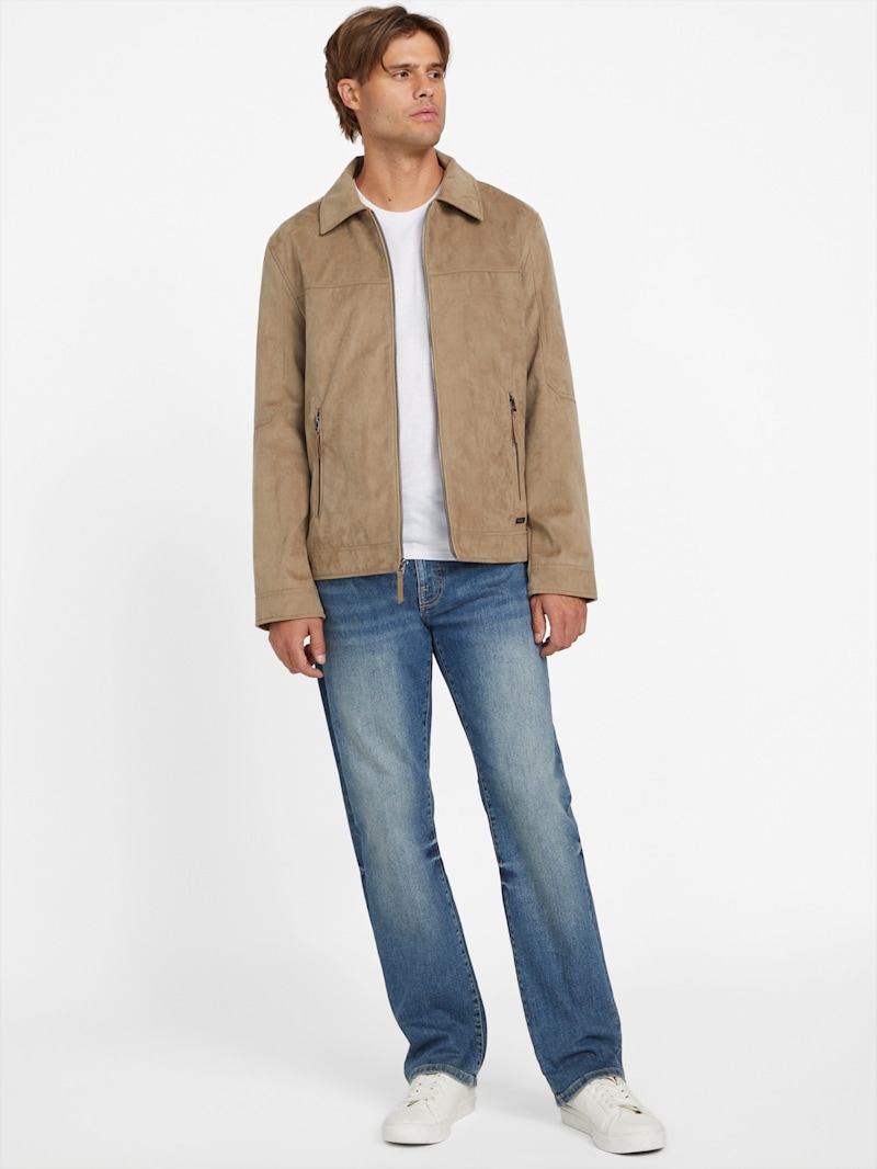 Ricard Faux-Suede Jacket | GUESS Factory