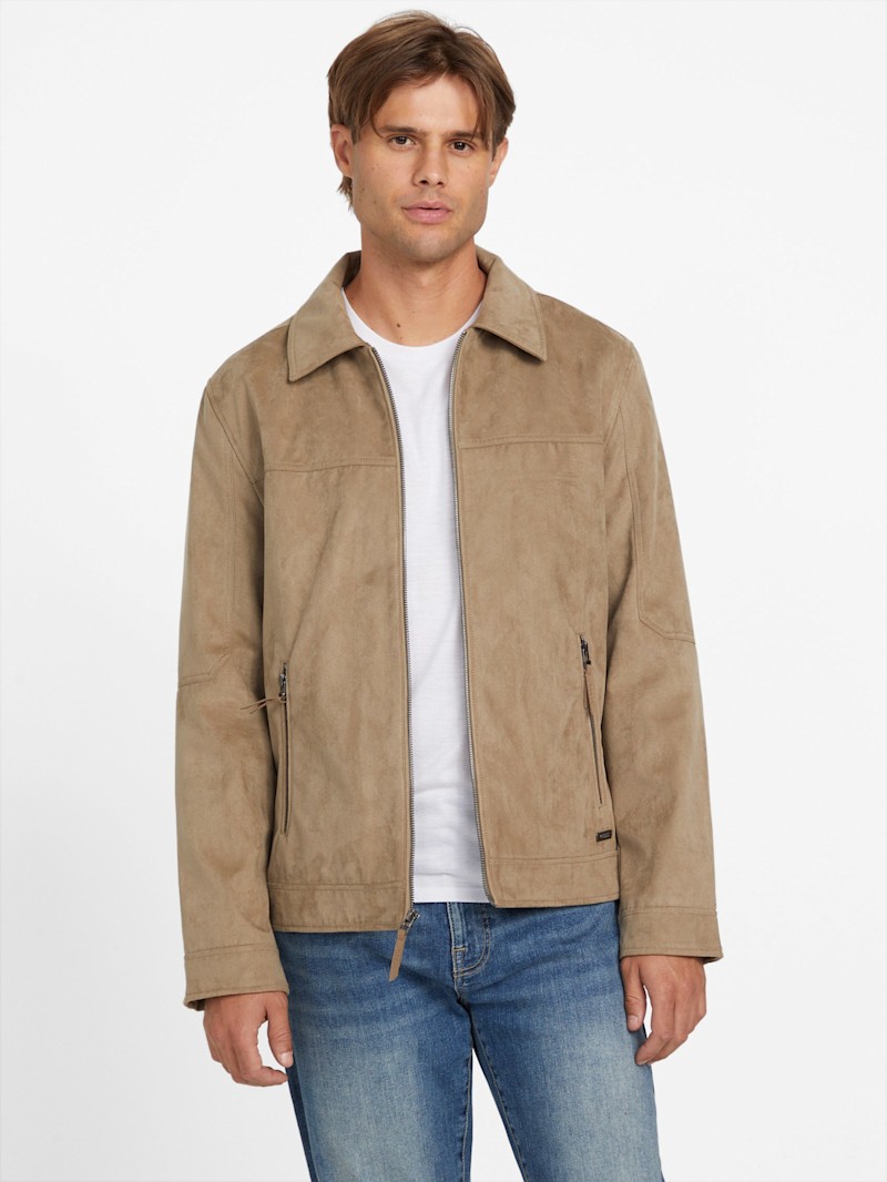 Ricard Faux-Suede Jacket | GUESS Factory