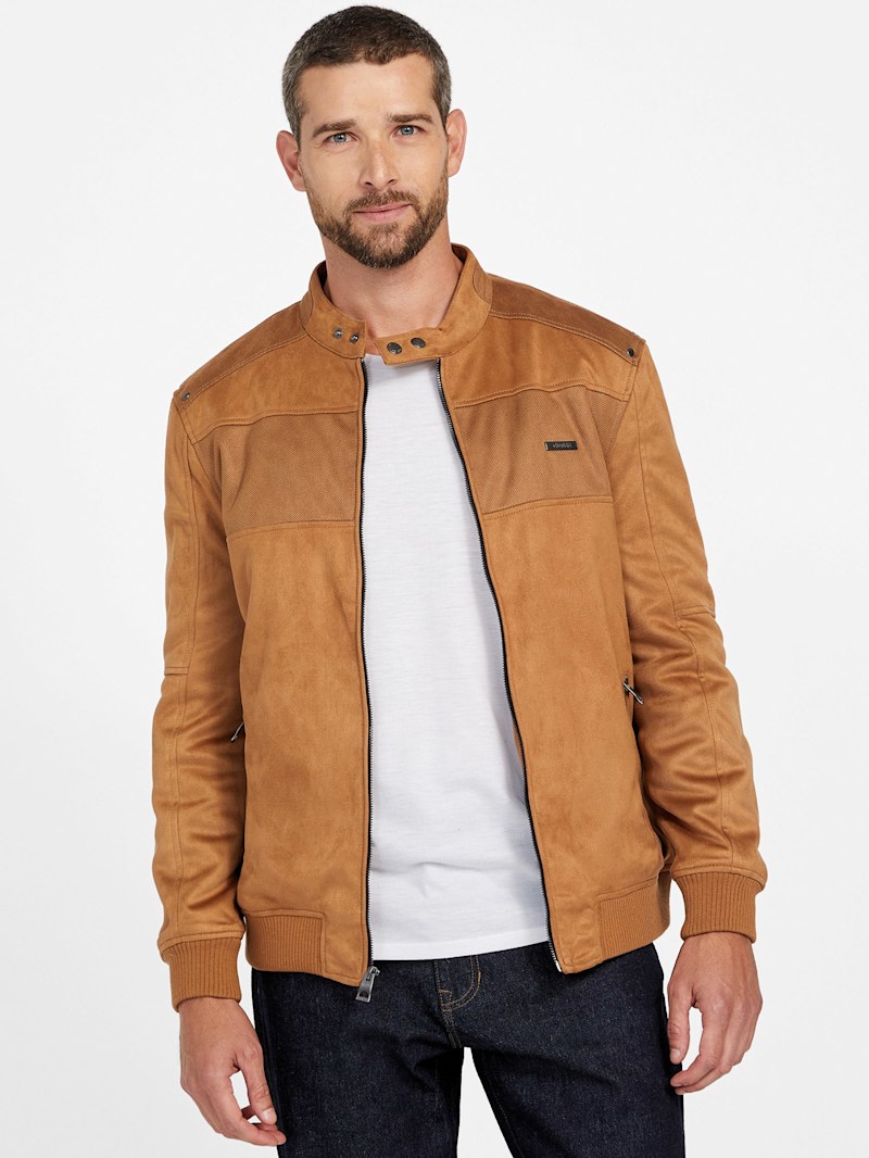 Travis Faux-Suede Flight Jacket | GUESS Factory