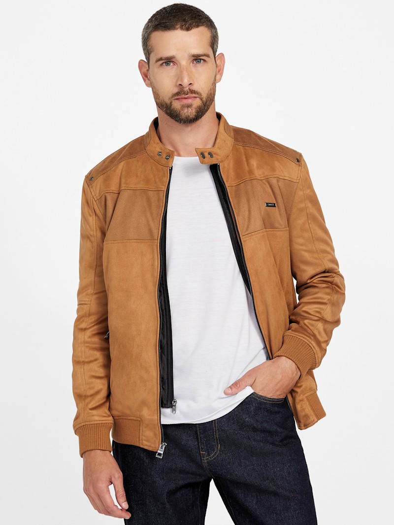 user_49afa88f① Travis Faux-Suede Flight Jacket | GUESS Factory