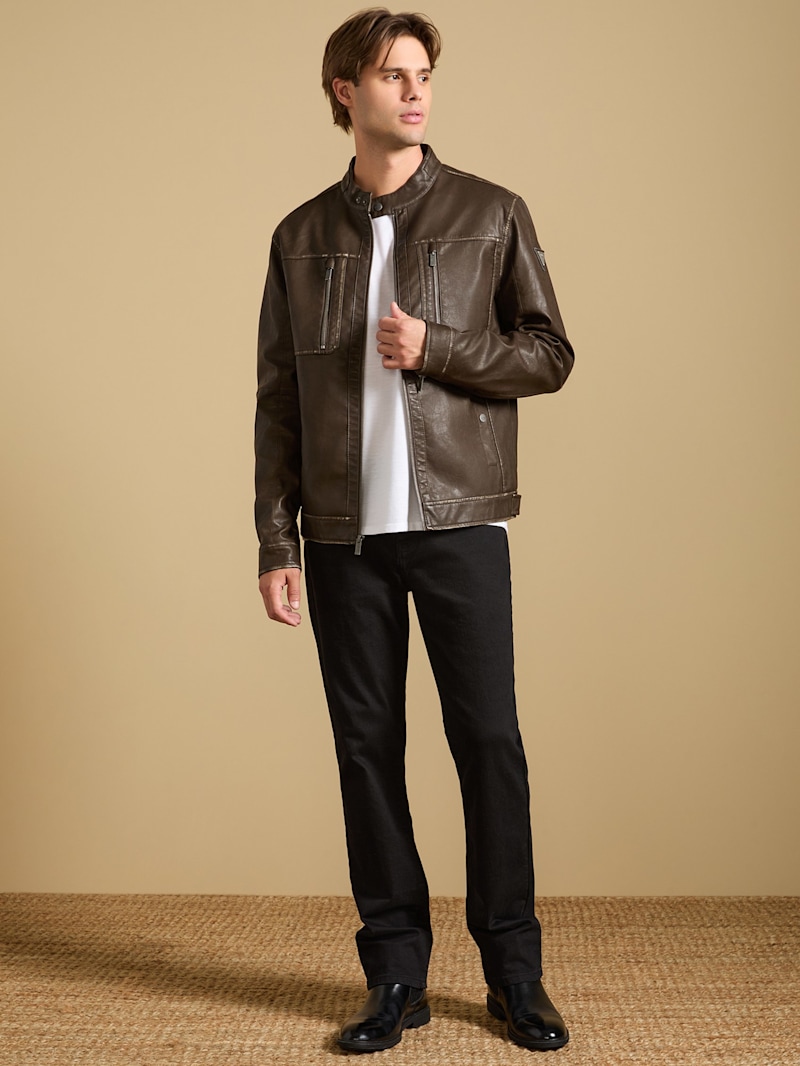 Rufus Faux-Leather Jacket | GUESS Factory Ca