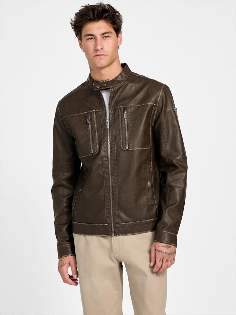 Rufus Faux-Leather Jacket | GUESS Factory