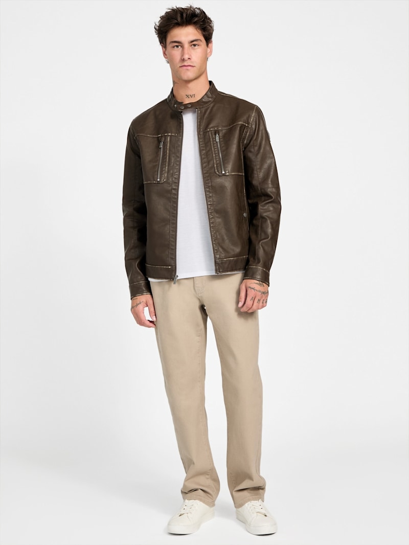 まぁ Rufus Faux-Leather Jacket | GUESS Factory Ca