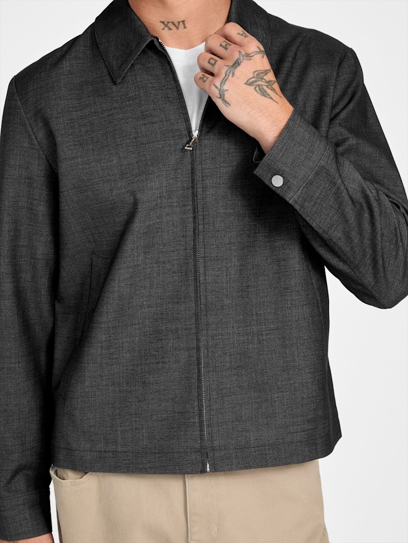 Kristoff Wool-Blend Zip Blazer | GUESS Factory