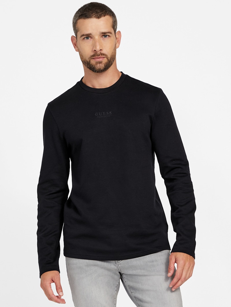 Emiliano Solid Crewneck Tee | GUESS Factory