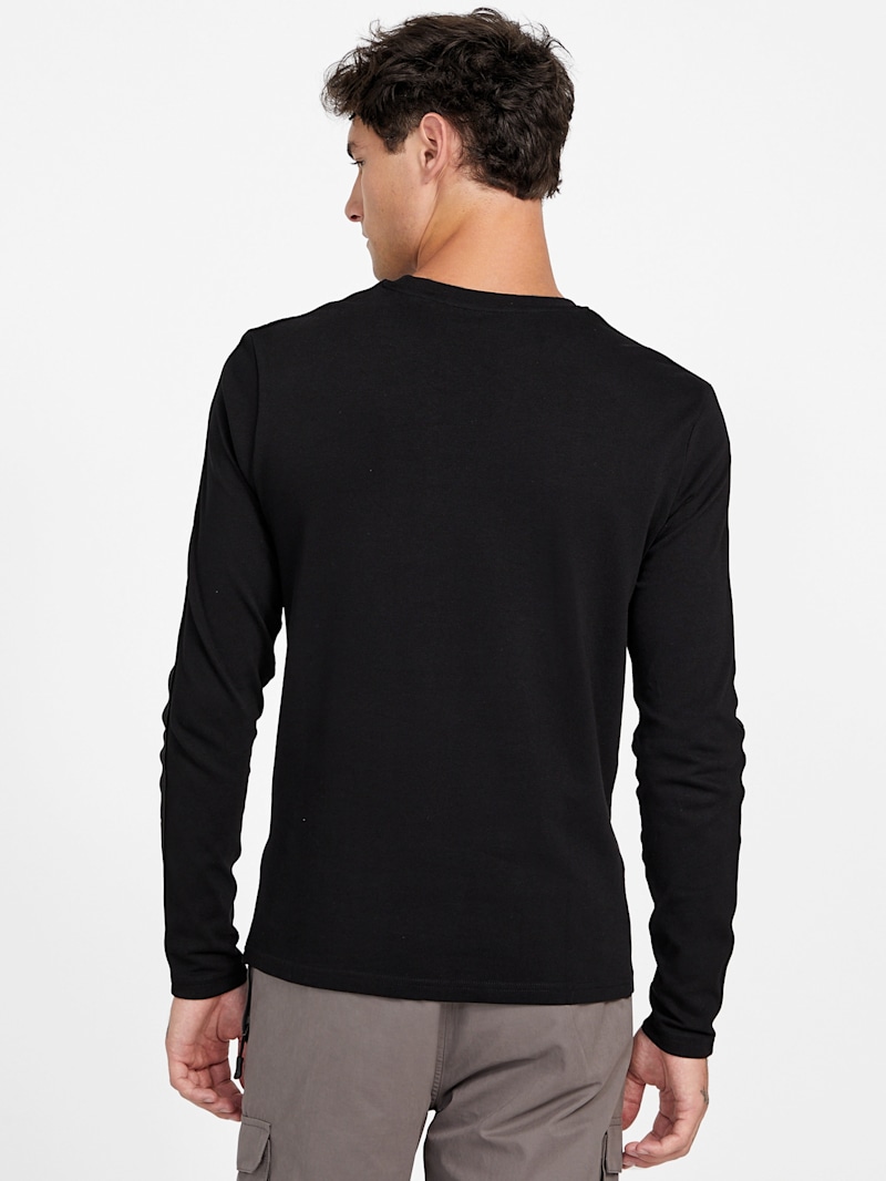 Eco Pedro Long-Sleeve Crewneck Tee | GUESS Factory