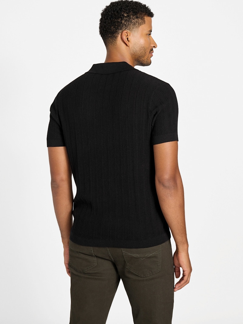 トップス OLDJOE&CO Linen Black Knit polo OLDJOE&CO Linen Black Knit polo