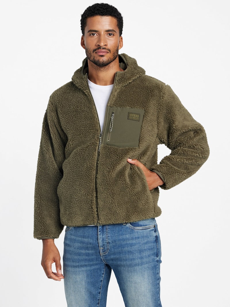 ウェア 7311 Victor Sherpa Full-Zip Hoodie | GUESS Factory