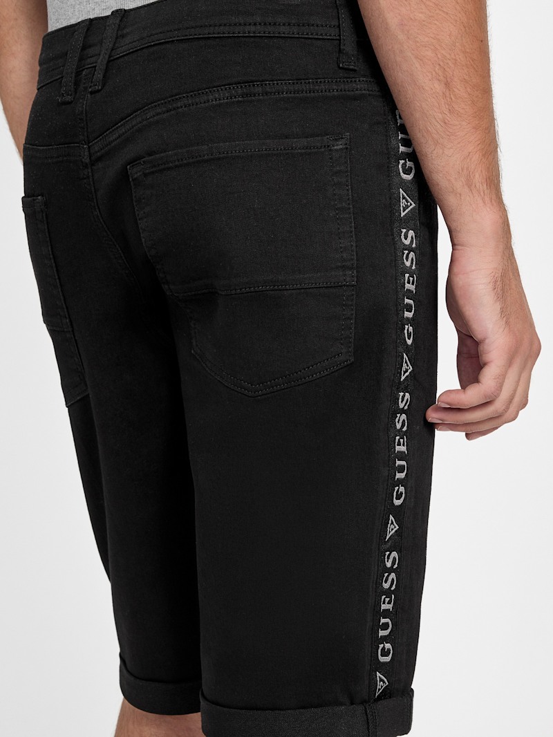 Linus Logo Knit Denim Shorts | GUESS Factory