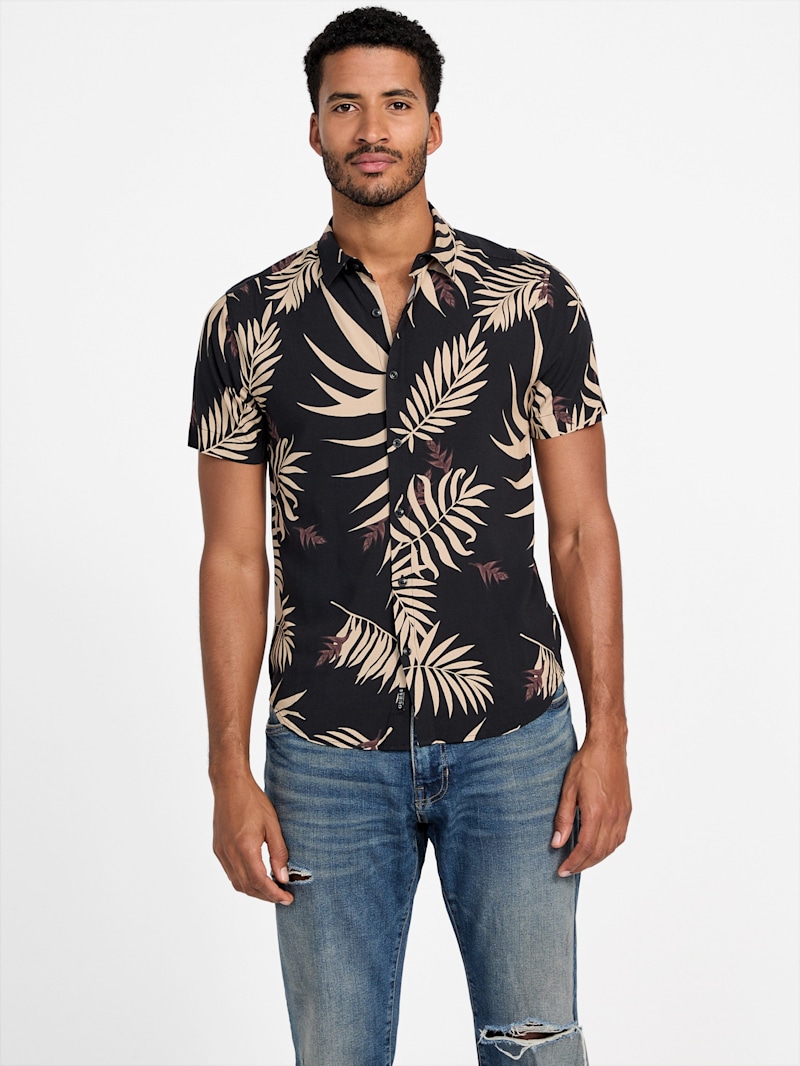 Messie Palm Short-Sleeve Shirt | GUESS Factory