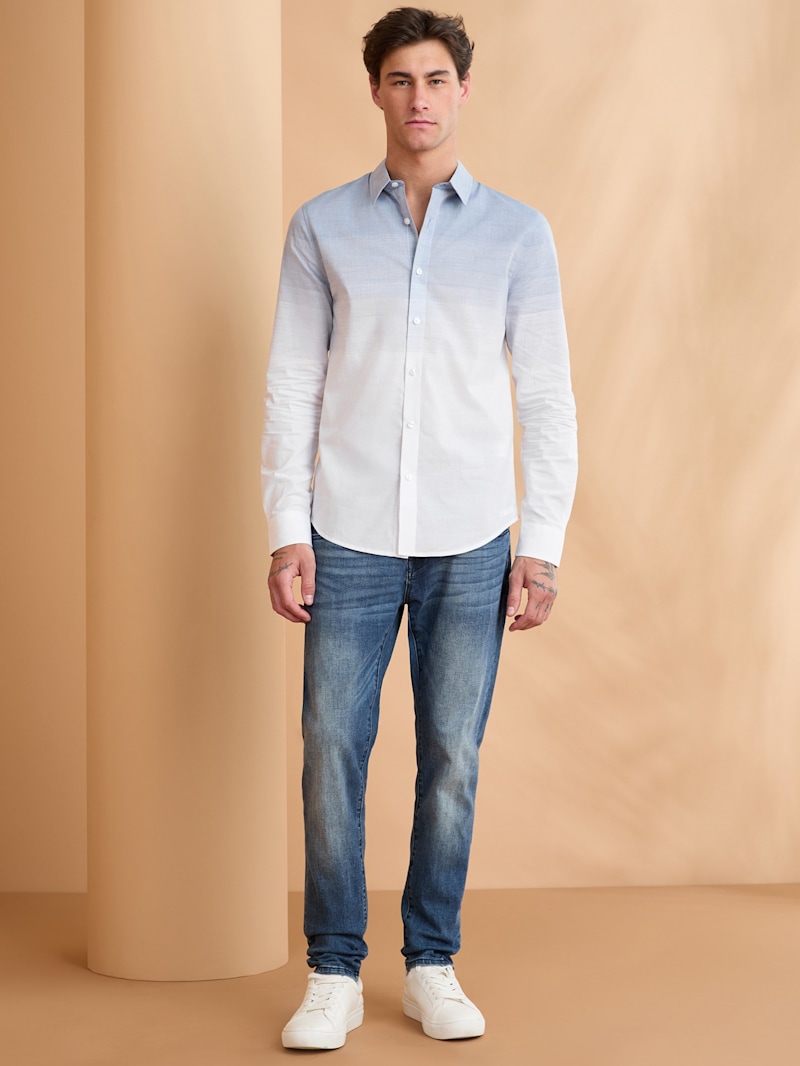 Stefano Gradient Long-Sleeve Shirt | GUESS Factory