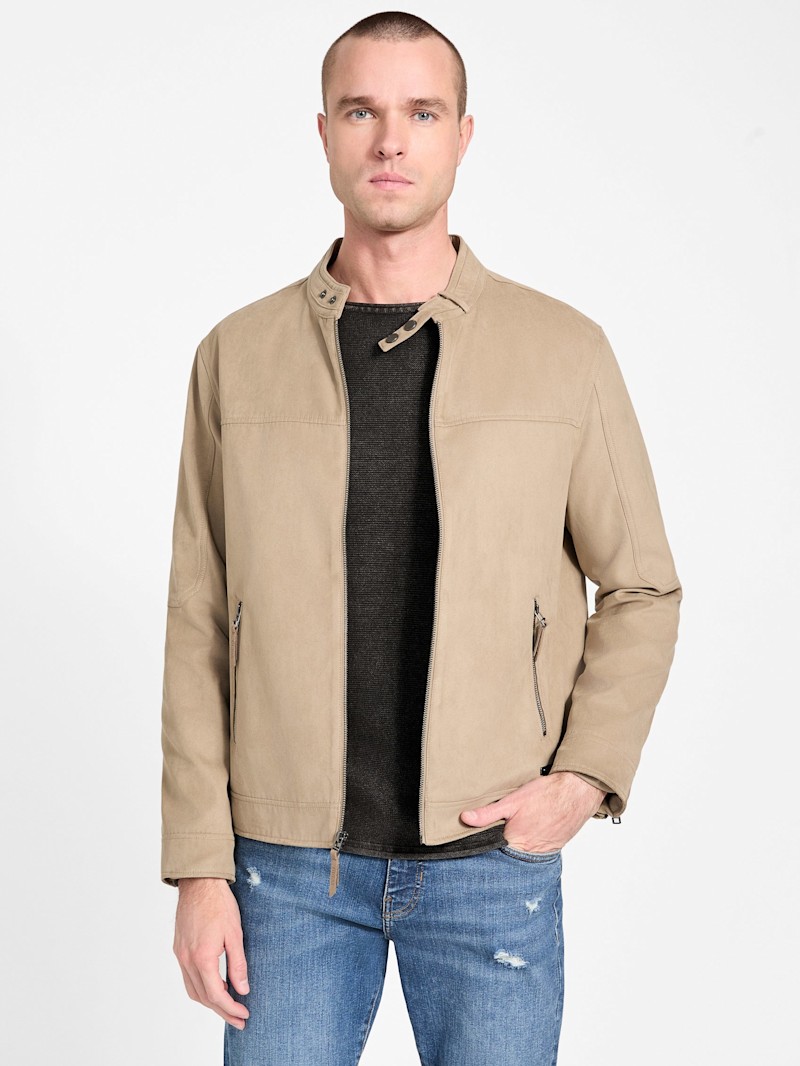 Rickie Faux-Suede Biker Jacket | GUESS Factory