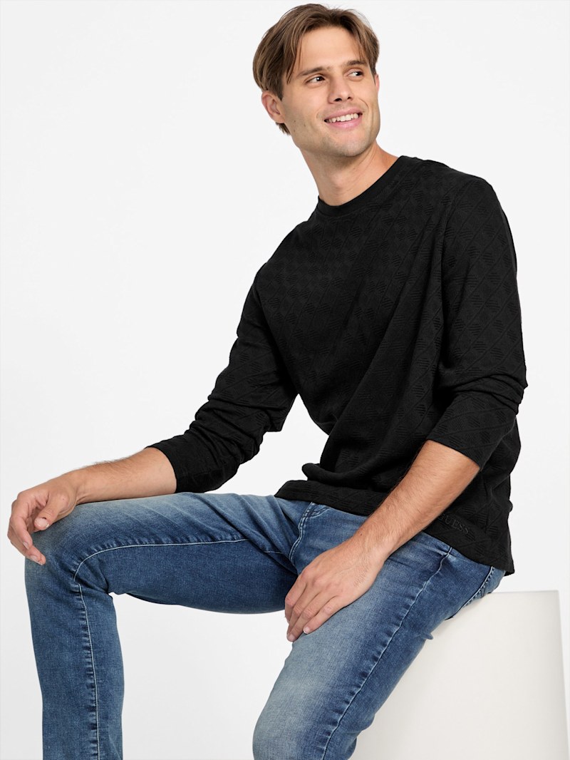 Long Sleeve Mock Neck 　ゴルフィッカーズ Carine Textured Long-Sleeve Tee | GUESS Factory