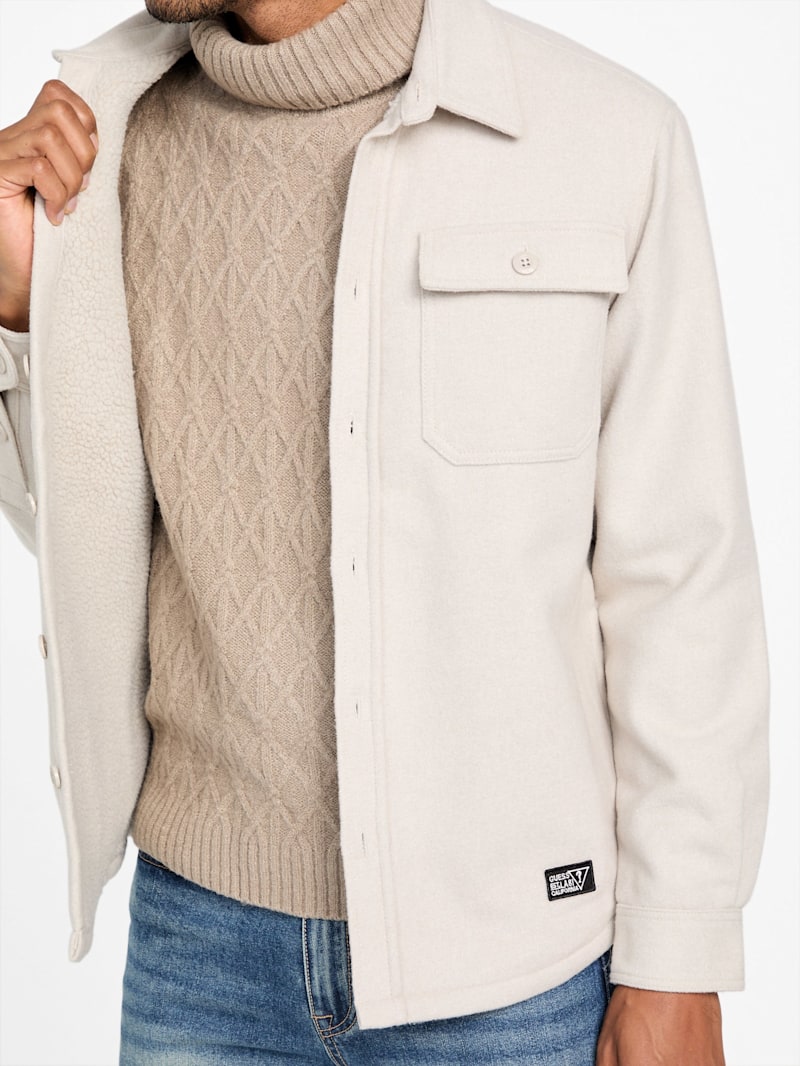 Dexter Solid Shacket | GUESS Factory