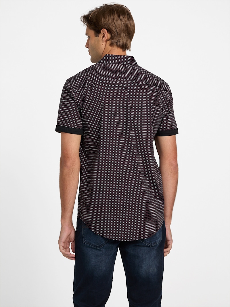 Alonzo Printed Poplin Shirt | GUESS Factory Ca