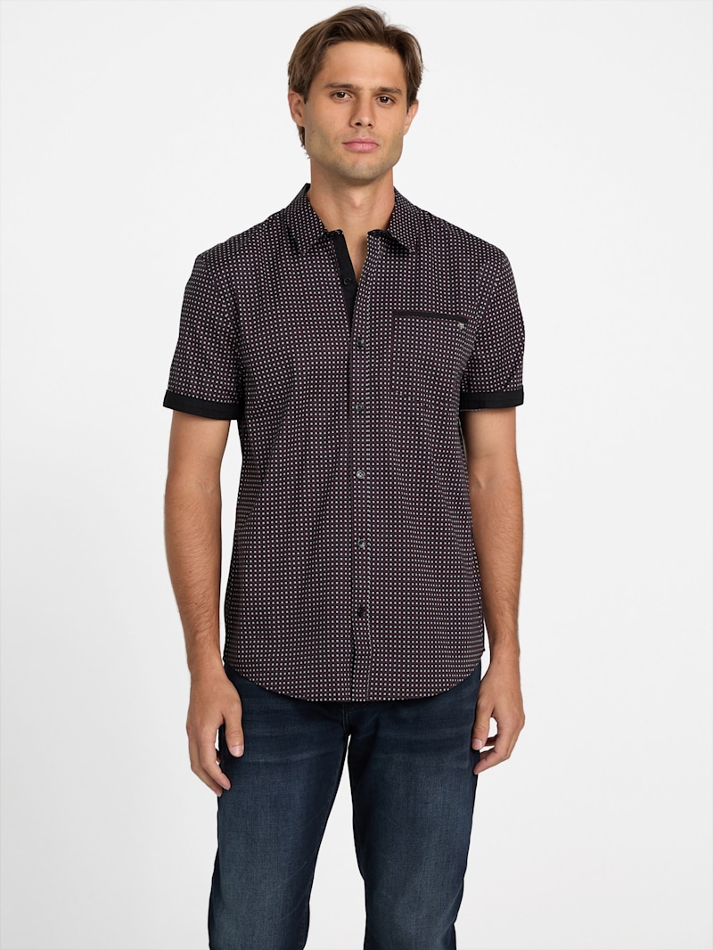 Alonzo Printed Poplin Shirt | GUESS Factory