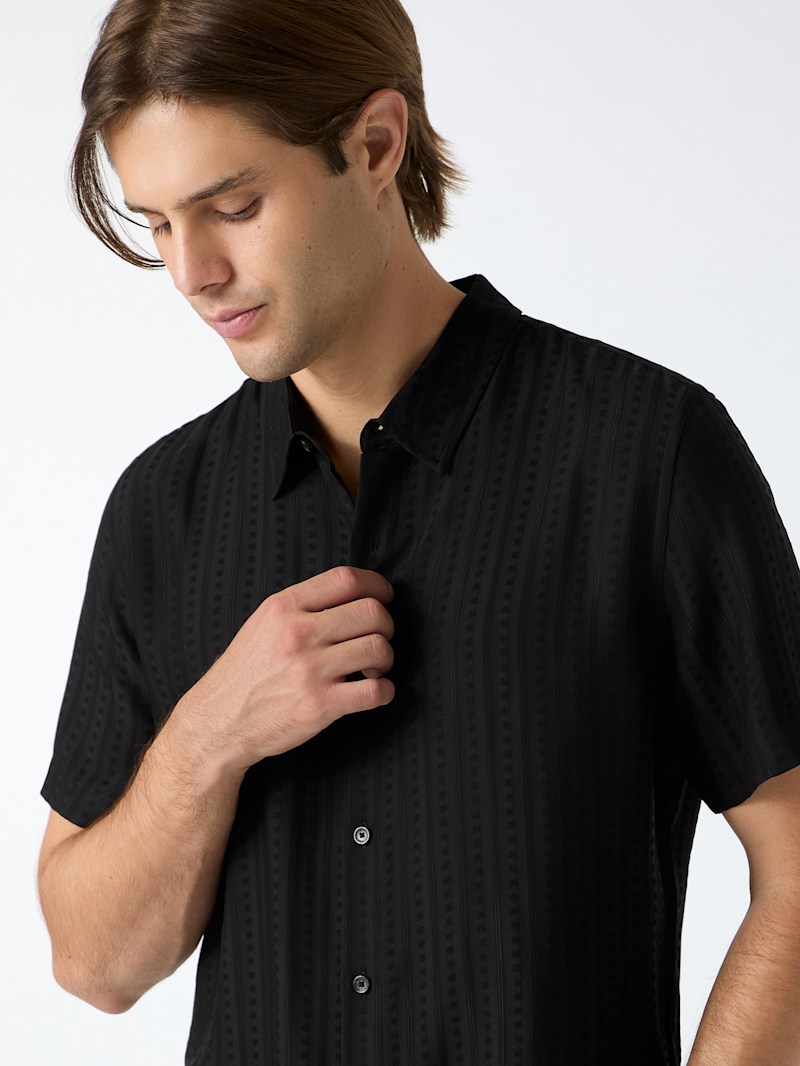 Ben Textured Short-Sleeve Shirt | GUESS Factory