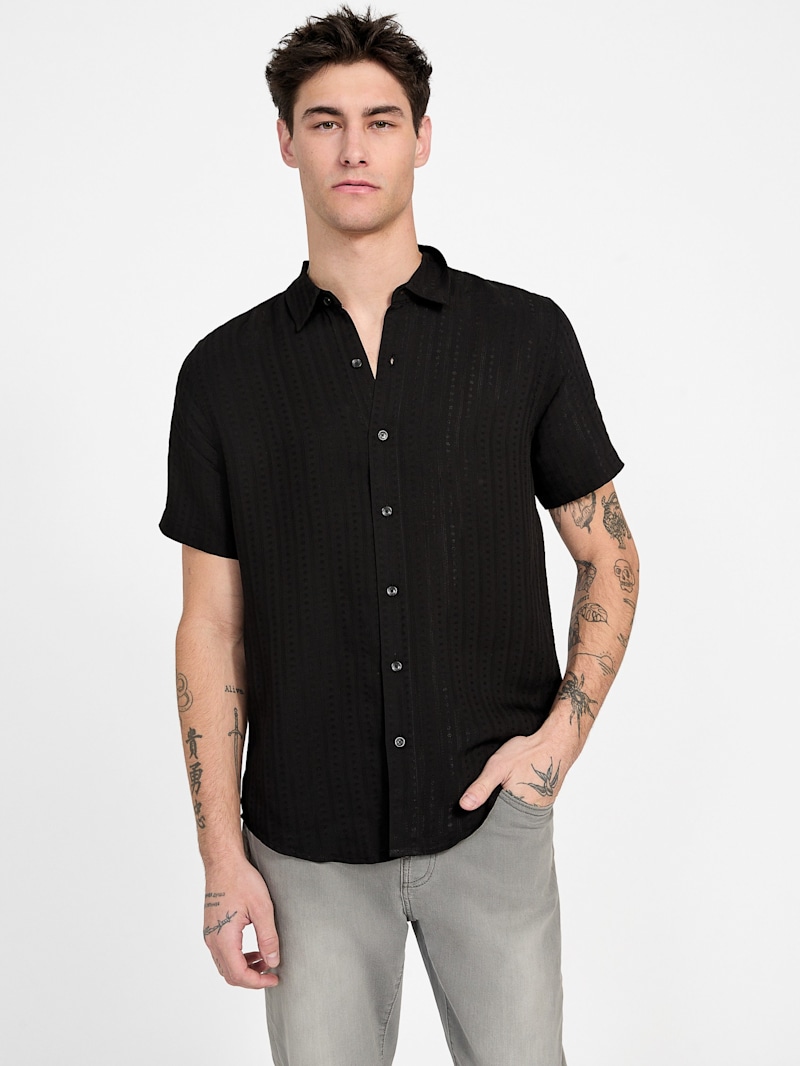 Ben Textured Short-Sleeve Shirt | GUESS Factory