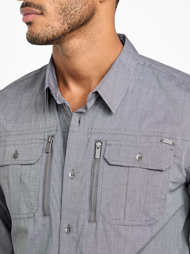Larry Zip Pocket Shirt | GUESS Factory
