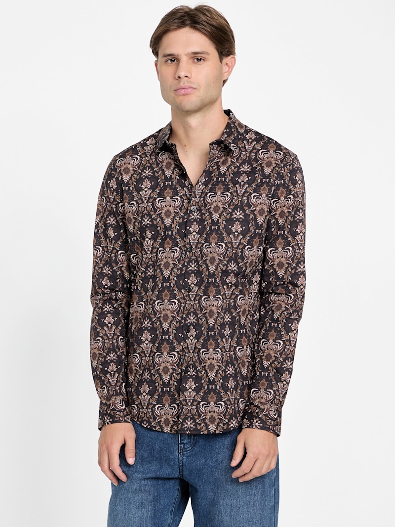 トップス E.G. 20AW 19th BD Shirts Floral Damask-S Ryan Damask Shirt | GUESS Factory
