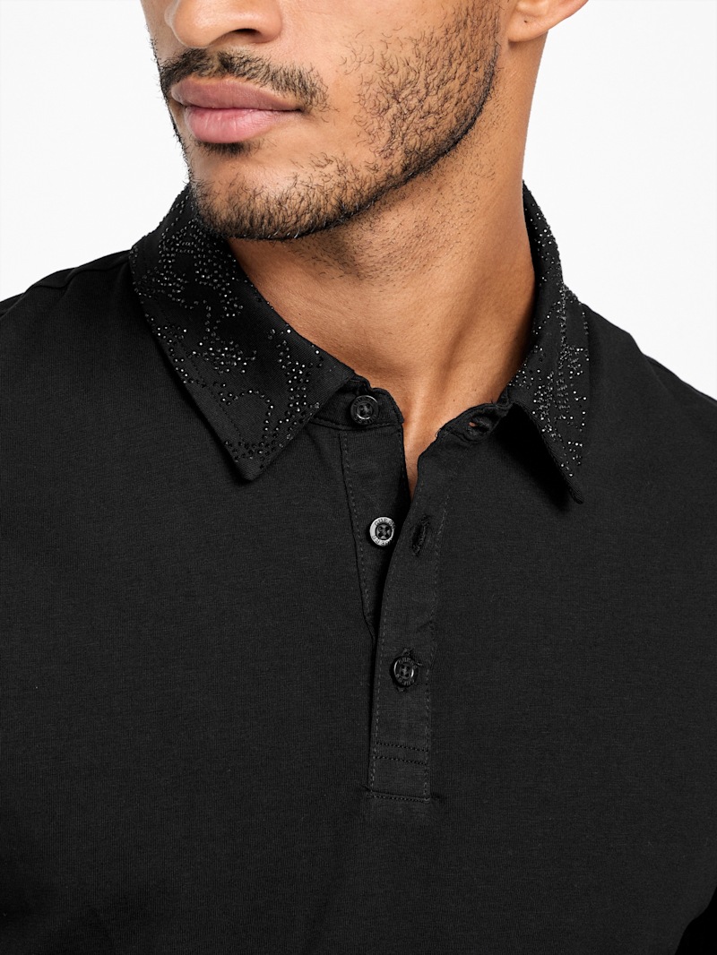 Eco Kaisen Embellished Polo | GUESS Factory