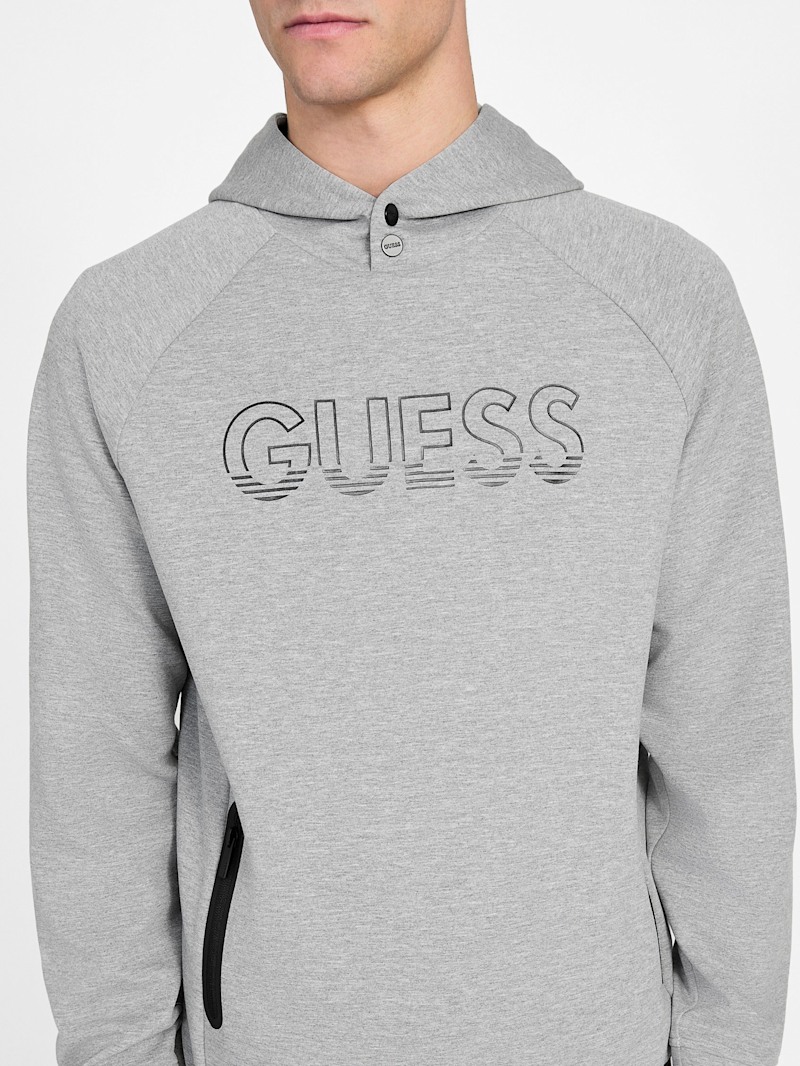 GKHCM  Gymshark Interlock Tech Zip Up Hoodie - Light Grey Core Marl