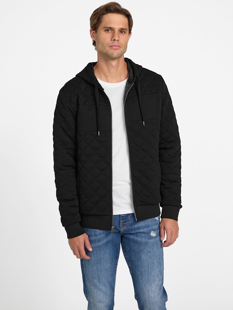 Ace Quilted Zip Hoodie | GUESS Factory